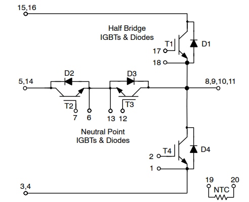 Schematic - onsemi NXH80T120L3Q0 Power Integrated Modules (PIMs)